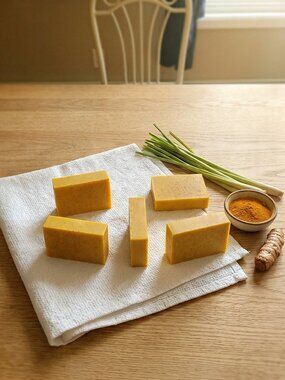 Turmeric and Lemongrass Heritage Block Hand Poured Goat Milk Soap Bar